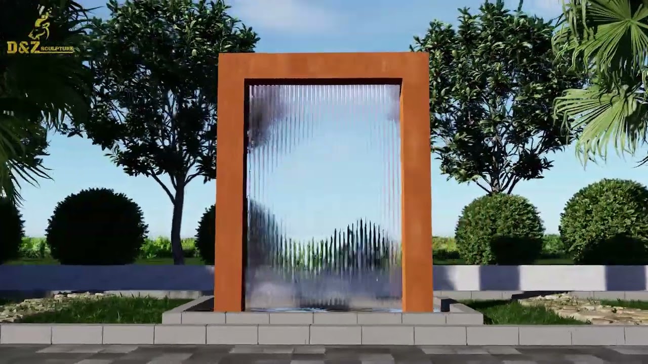 Custom made colton outdoor water rectangle fountain courtyard