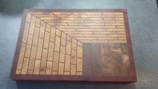 3D effect brick wall end grain cutting board