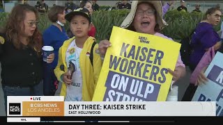 Thousands return to the picket lines in the third day of a planned three-day Kaiser strike
