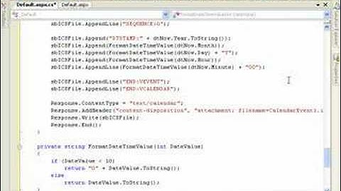 Sending Appointments to an Outlook 2007 Calendar from an ASP