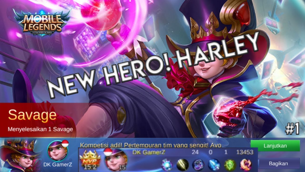 SAVAGE NEW HERO HARLEY BUILD REVIEW MOBILE LEGENDS