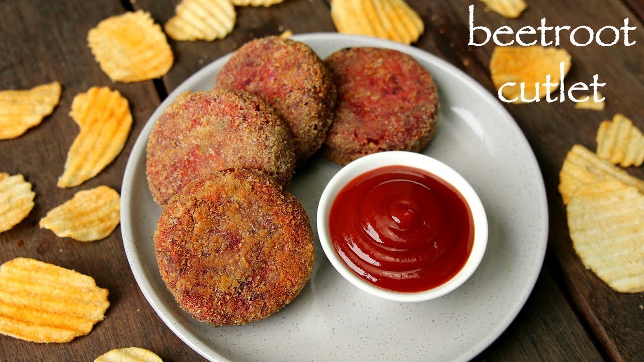 beetroot cutlet recipe | beetroot tikki recipe | how to make beetroot patties | Hebbar Kitchen