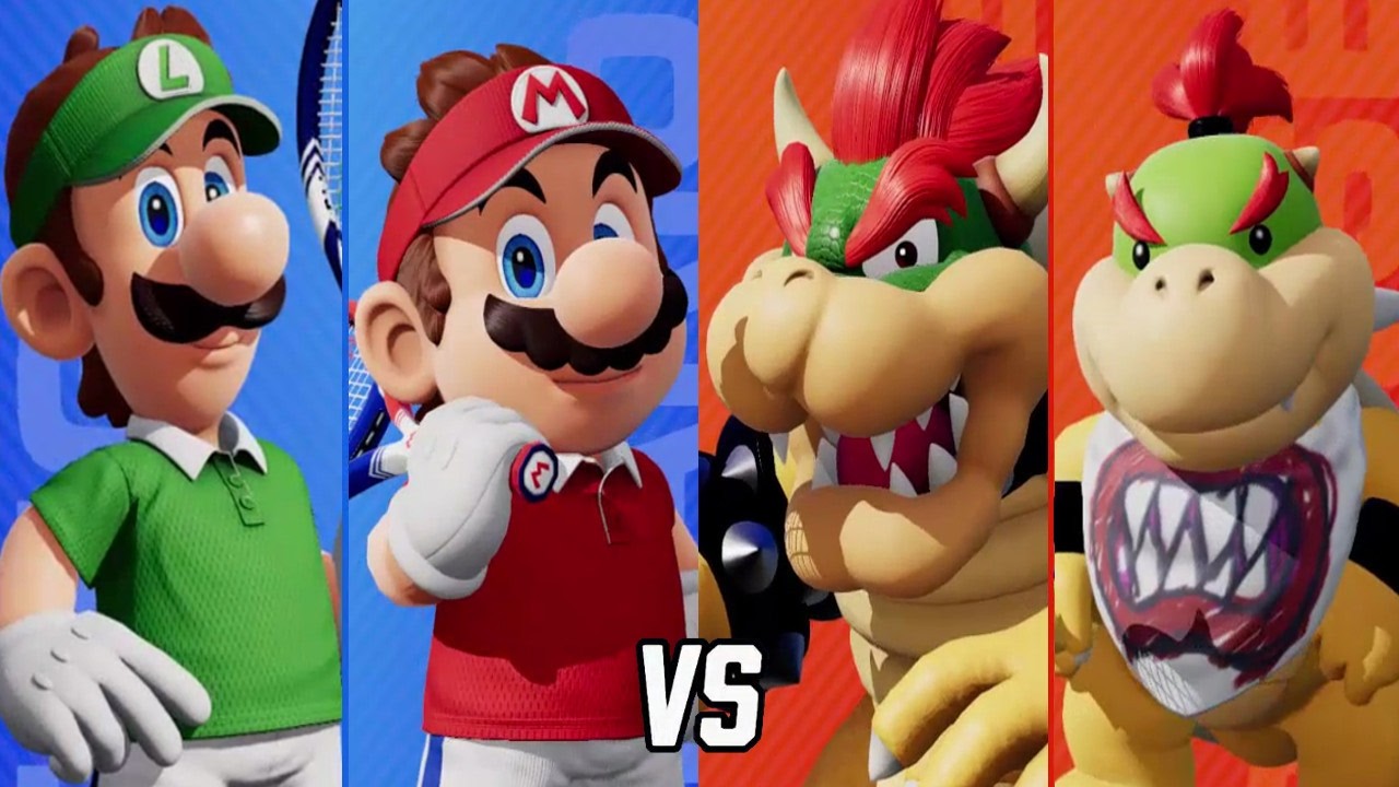 Mario Tennis Fever - Mario & Luigi vs. Bowser & Bowser Jr. (Ace CPU)