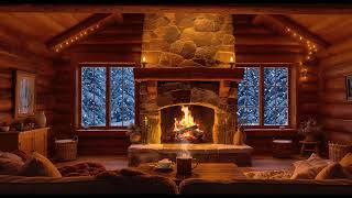 Peaceful Snowfall Jazz by Fireplace ❄️ Winter Ambience for Productive Work &amp; Study Flow