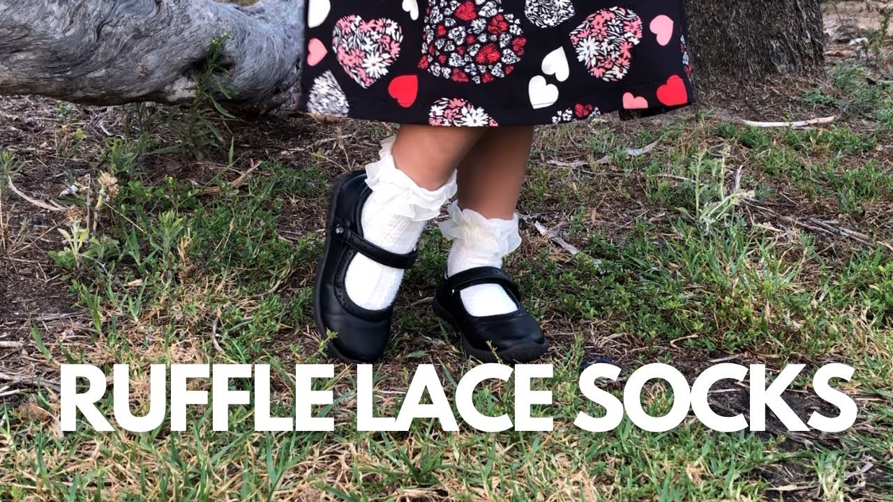 Little Girls Ruffle Lace Trim Cotton Socks