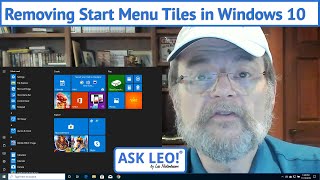 Removing Start Menu Tiles in Windows 10
