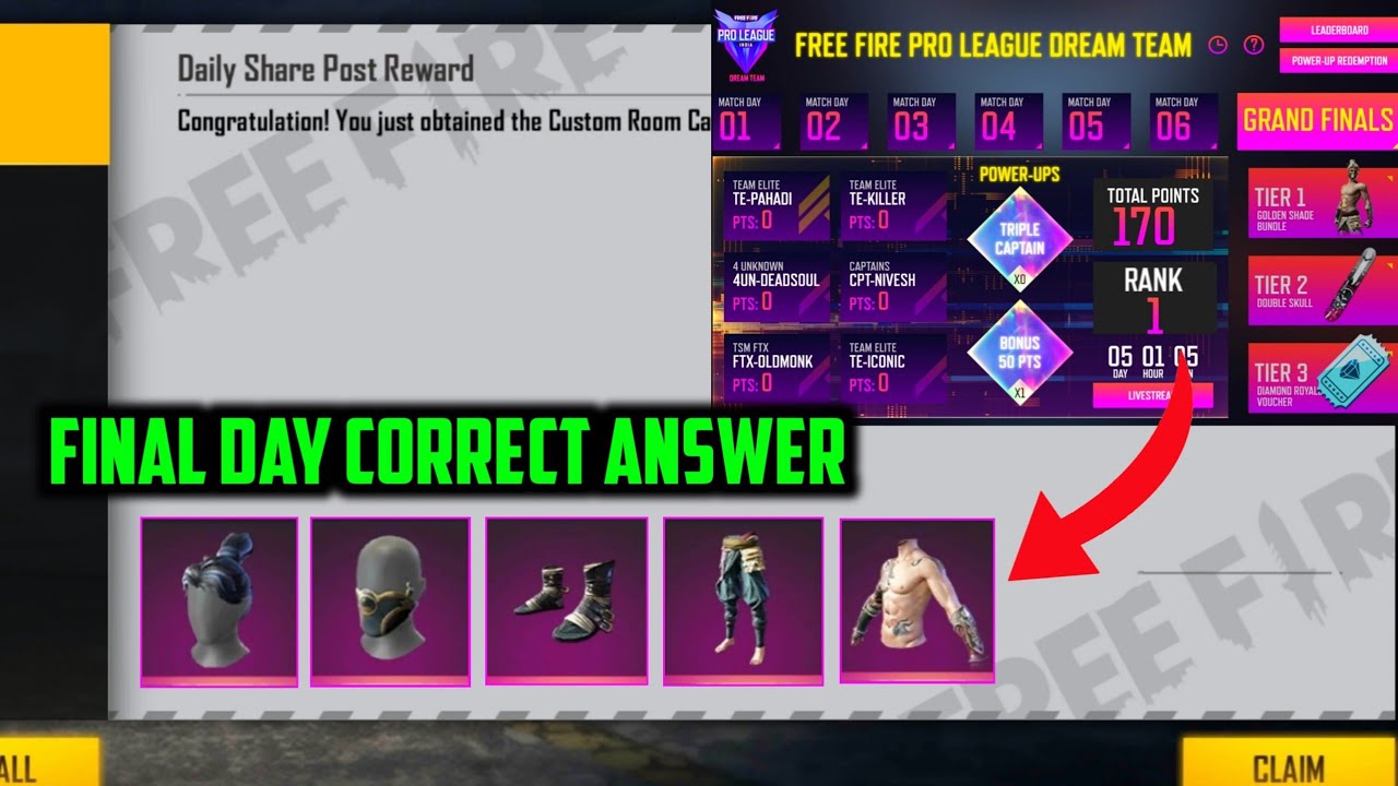 FREE FIRE PRO LEAGUE BEST DREAM TEAM ✓✓ || MG MORE