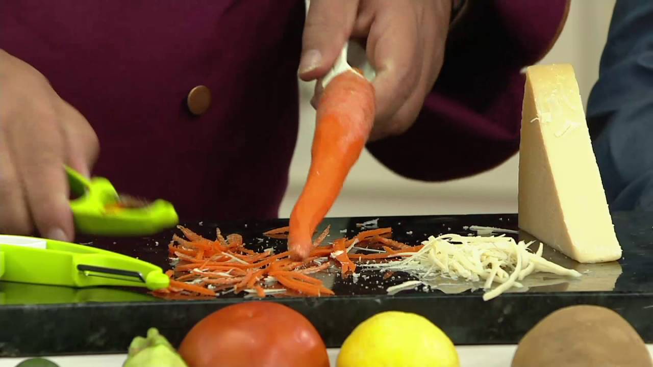 Set of 3 Fruit and Vegetable Peelers w/ Holder on QVC YouTube