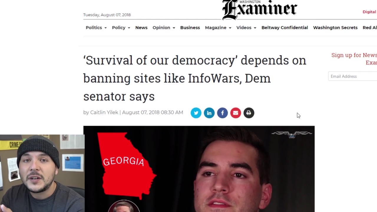 Democrat Senator Demands MORE Censorship After Infowars Ban