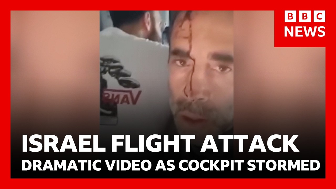Israel flight attack: dramatic video of passengers tackling pilot “trying to crash plane” | BBC News Israel flight attack: dramatic video of passengers tackling pilot “trying to crash plane” | BBC News