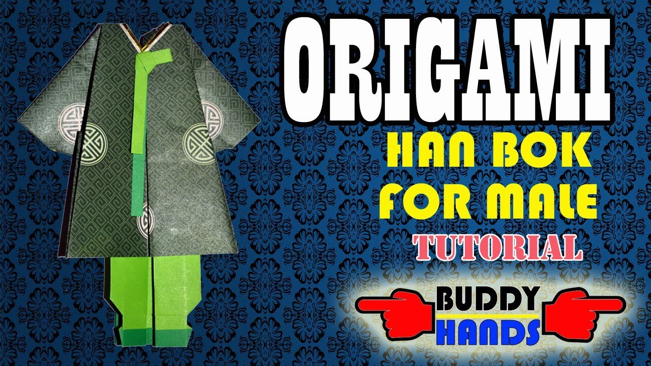 How to make easy ORIGAMI HAN BOK(MALE TOP)(종이접기남자 한복)