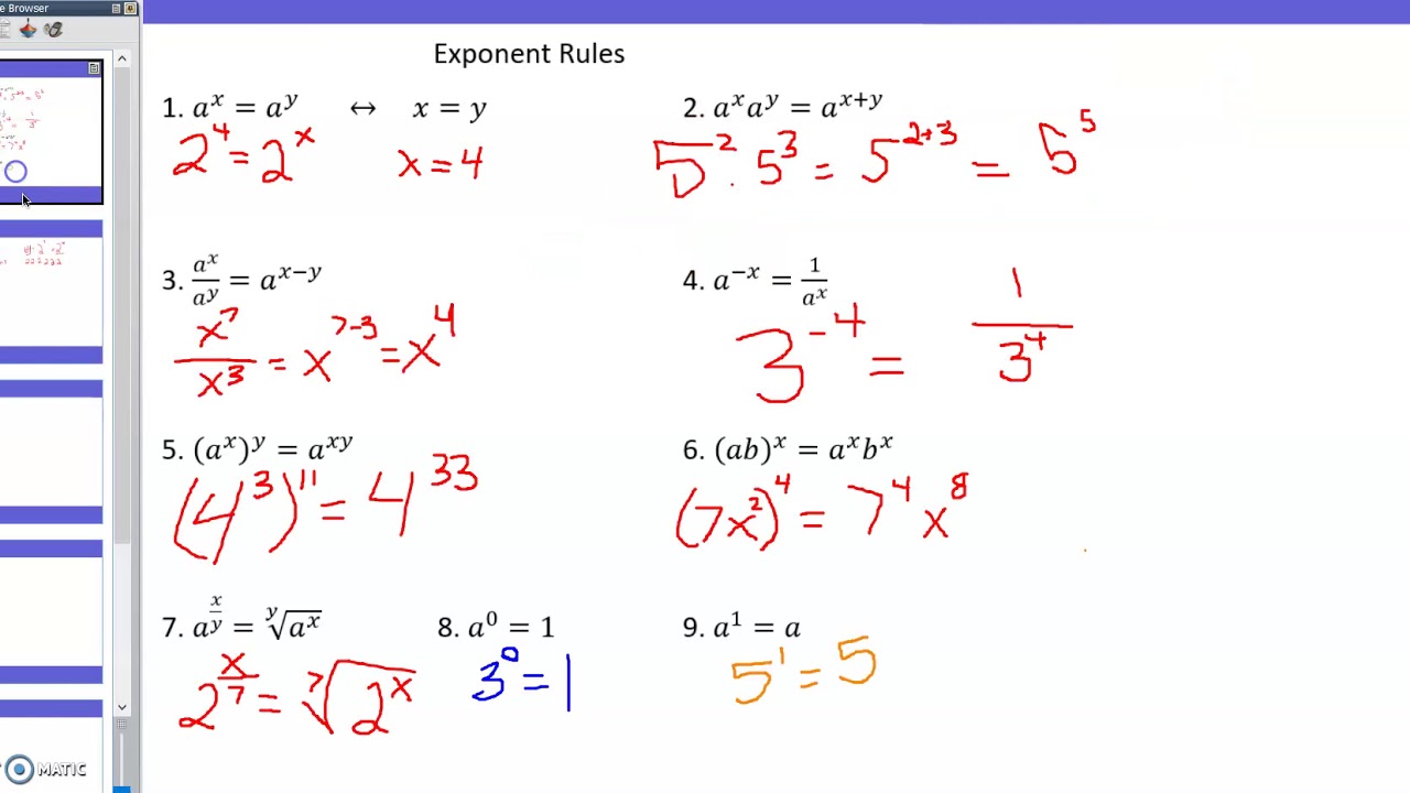 algebra 1 unit exponential functions homework