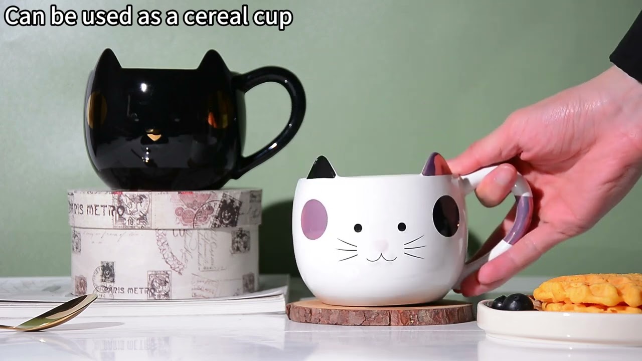 3D Design Ceramic Coffee Cup Animal Cat Pattern Home Tea Mug Souvenir Cute Cartoon Cups