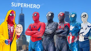 PRO 6 SUPERHERO TEAM | How To Becomes GOOD-HERO, Go To Trainning Nerf Gun ( Spider-Man Funny Video )