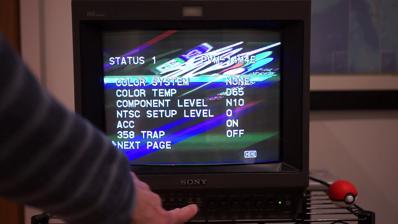 No Sync on Sony PVM-14M4E, composite 60Hz NTSC source - YouTube