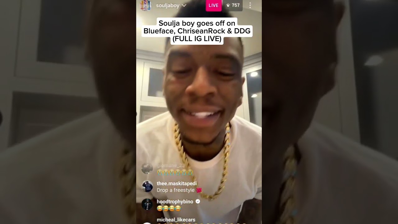 Soulja Boy crashes out on Blueface & DDG (FULL IG Live)