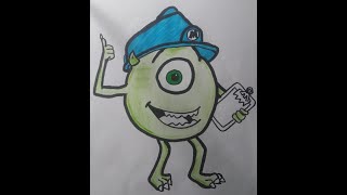 Como Dibujar A Mike Wazowski De La Pelicula Moster How To Draw Mike Wazowski From The Movie Moster
