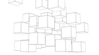 [1 hour]Black Wire Frame Cubes - Loop able Background/Screensaver[4K][No Sound]