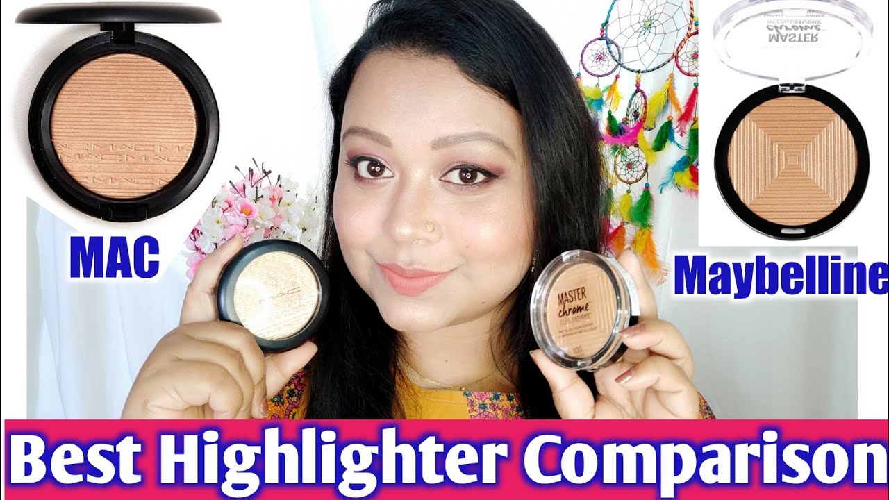 MAC Highlighter vs Maybelline 