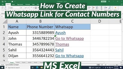 How to Create Whatsapp Link For Contacts in Excel | Add Whatsapp Link For Contact Numbers in Excel