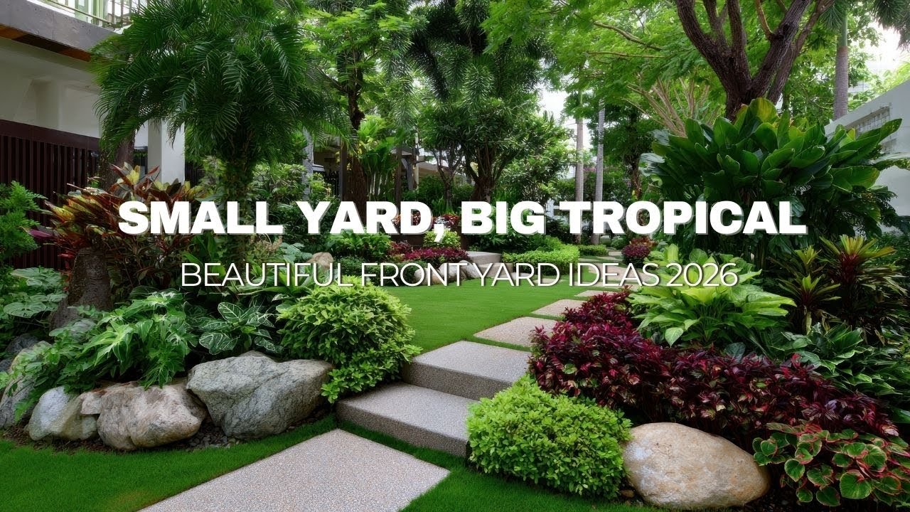 Small Tropical Garden Ideas 2026 Beautiful Front Yard Transformations for Tiny Spaces