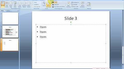 How to hide and show the "Slides" and "Outline" tabs on the left of the screen? | Powerpoint 2007
