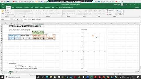 Transformation in Excel: 02. Rotation about another point
