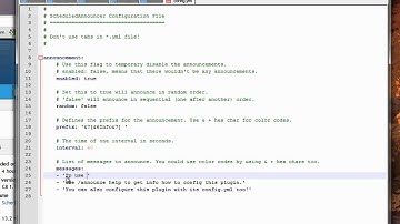 Bukkit Plugin Tutorial: ScheduledAnnouncer  - Auto Broadcasts by a Scheduler