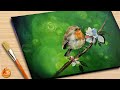 How I draw a bird and flower? #374