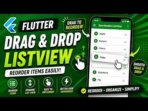 🥸  FLUTTER ANDROID ~   🥸  DRAG AND DROP ITEMS IN A LIST VIEW ~   🥸  TUTORIAL