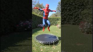 Spider Man and Hulk jumping on a trampoline !marvel toys #marvelhero #avengers