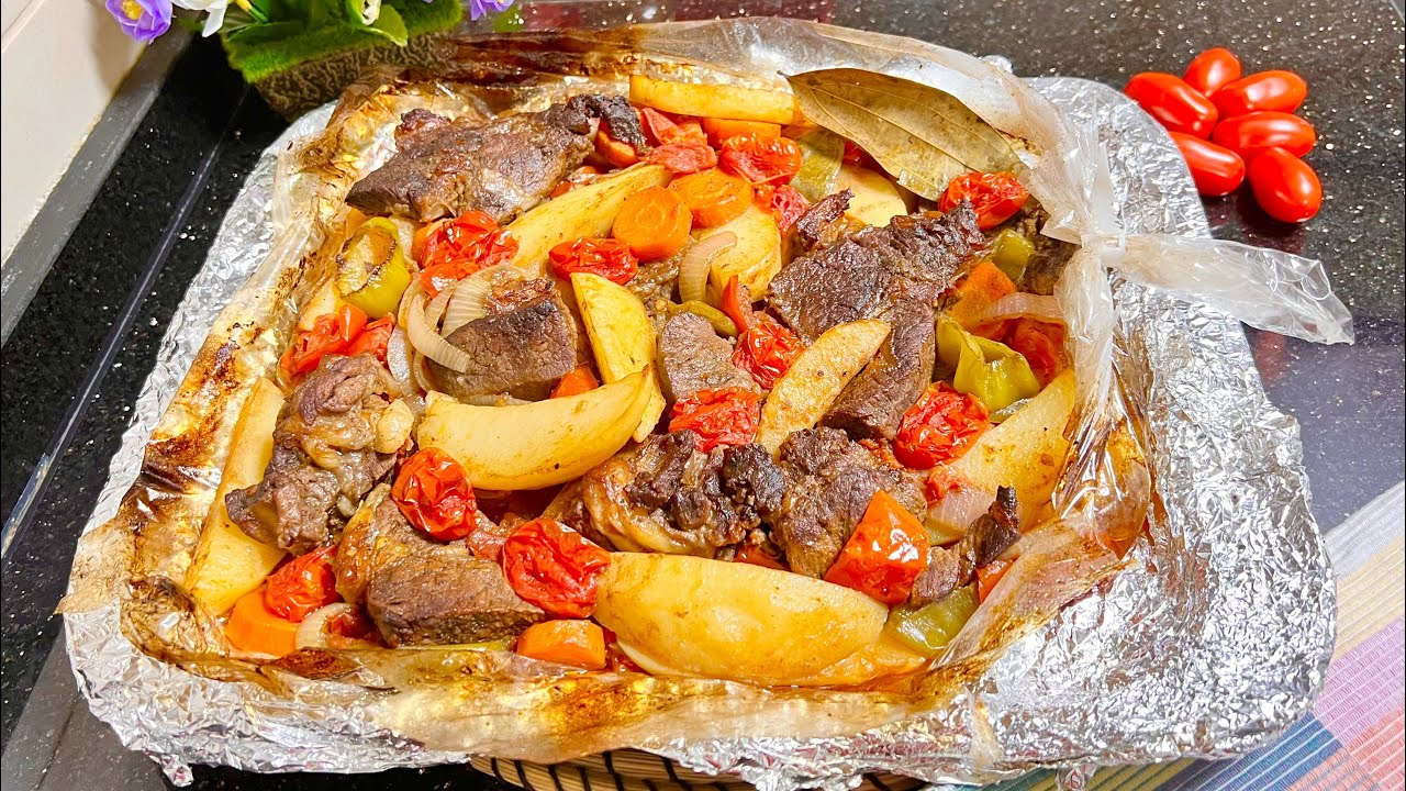 لا تسلقيها ولا تشويها في الكيس الحراري حطيها ووفري وقتك ومجهودك ورقة اللحمة في الكيس الحراري روووعه