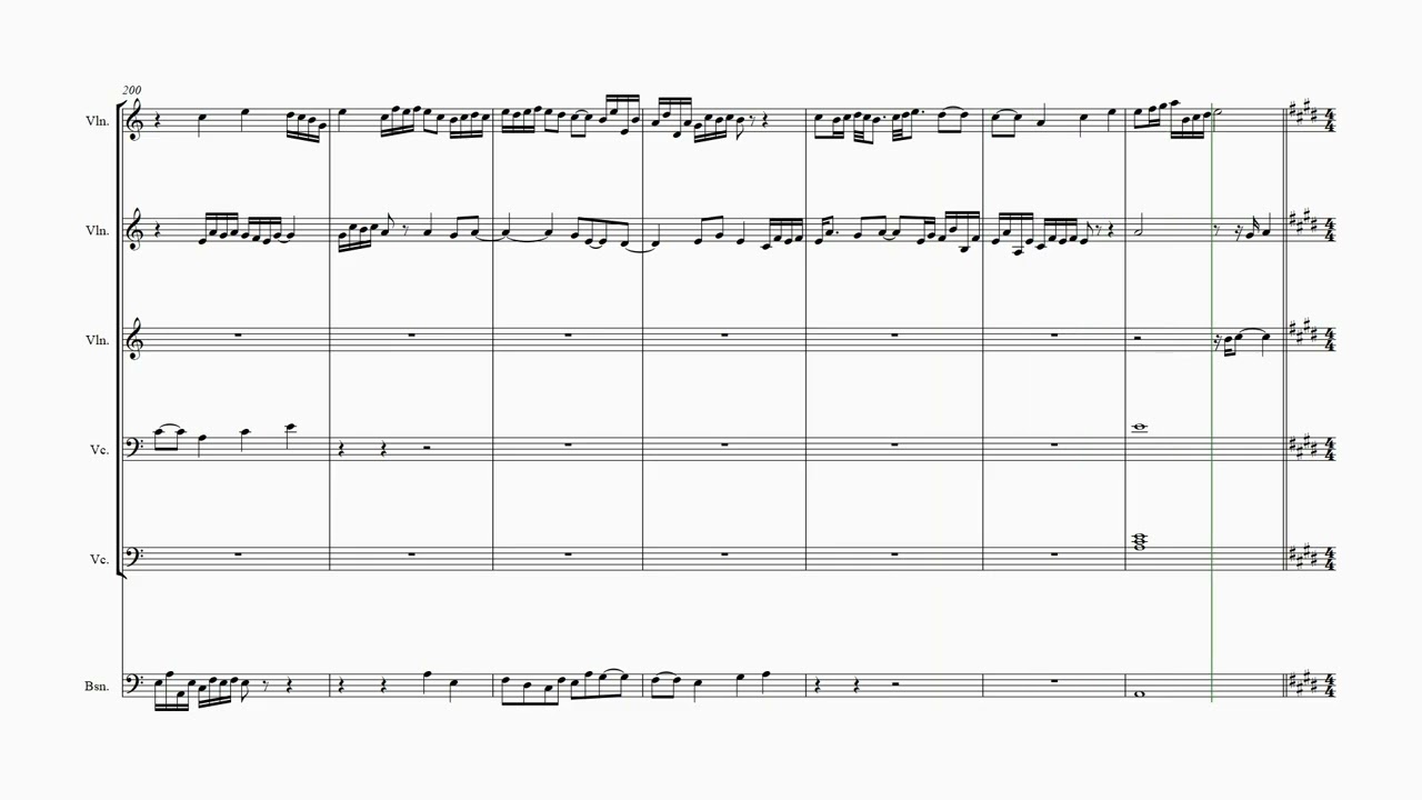 Arranjo musical de BWV 551 orq Fuga