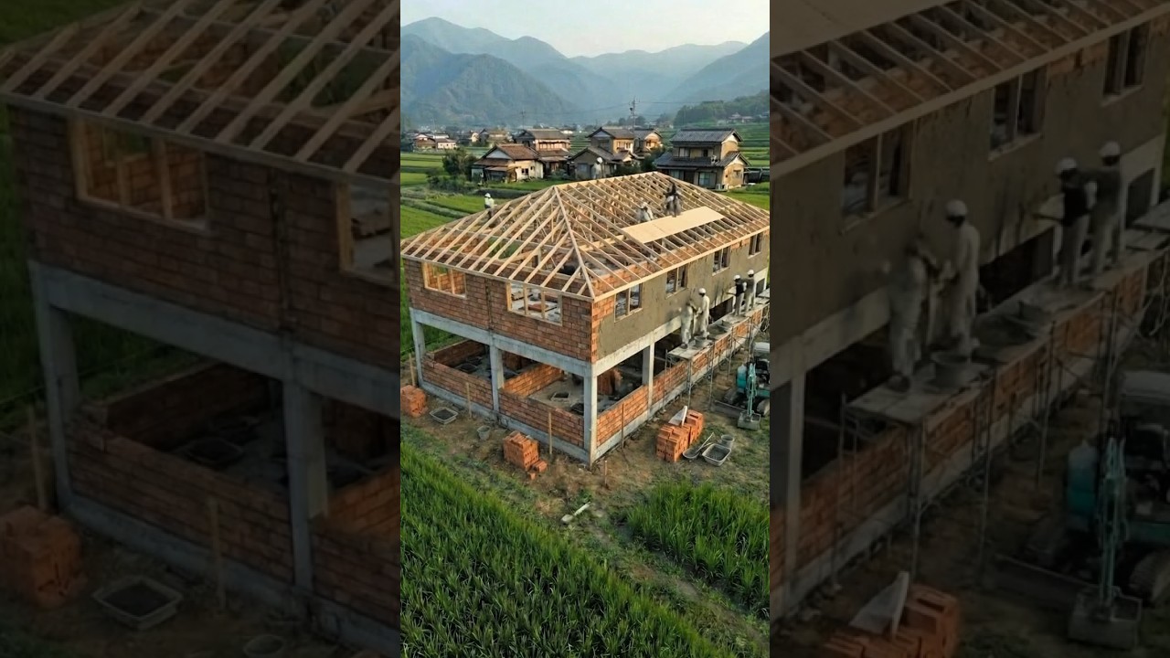 Building a Small Two-Story House from Start to Finish | Real Construction Process #shorts #building