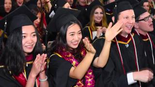 Dean Wilson congratulates the USC Annenberg class of 2016
