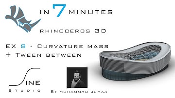 Rhino tutorial in 7 minutes  -  EX 8  -  Curvature mass + Tween between curves