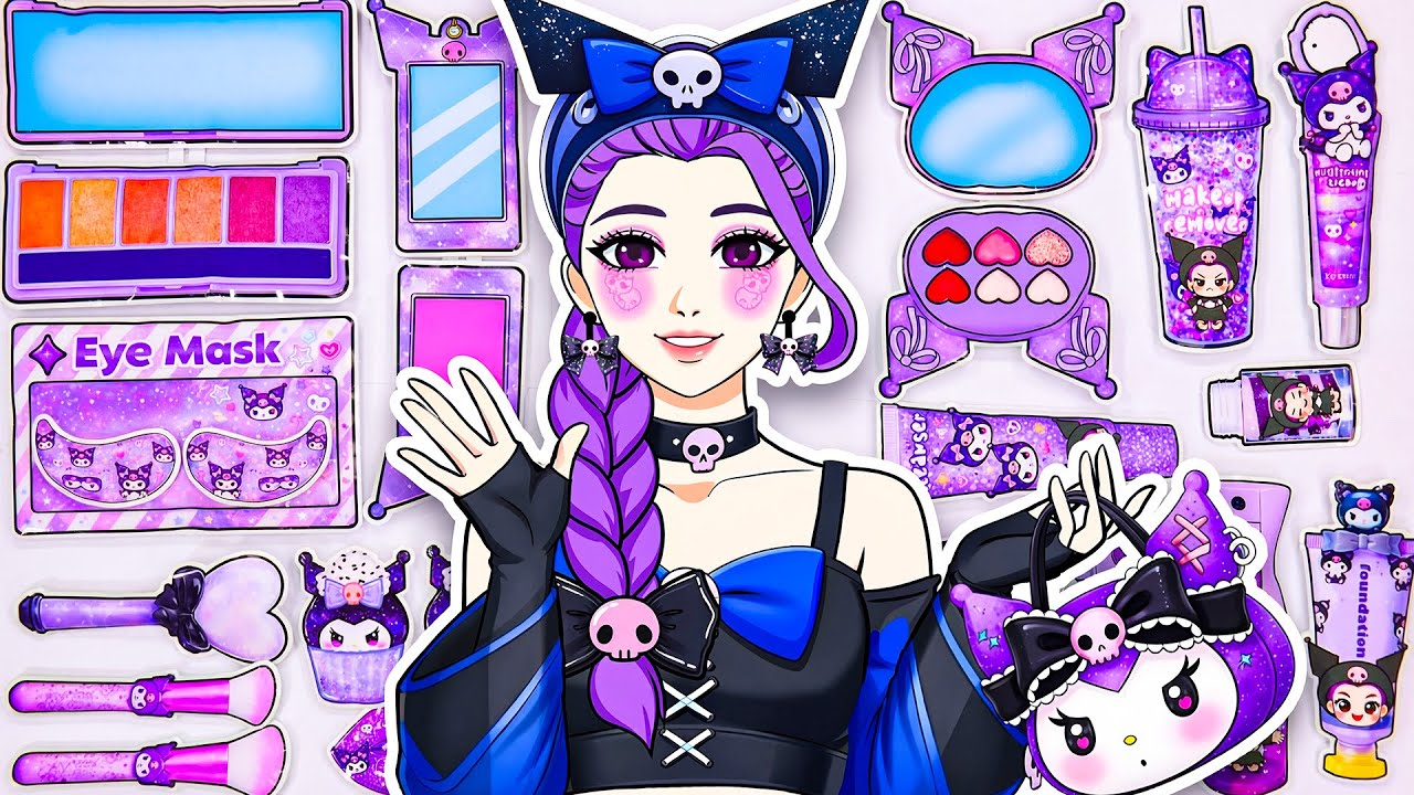 Paper DIY🎀KPOP DEMON HUNTERS Rumi Becomes Kuromi Fashion + Skincare + Makeup Blind Bag Unboxing ASMR