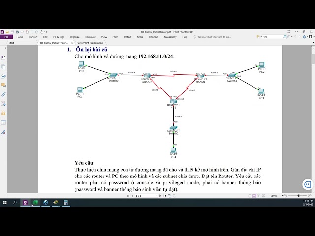 Hướng dẫn sử dụng Cisco Packet Tracer Student 6.2: Chia subnet (mạng con) và cấu hình IP