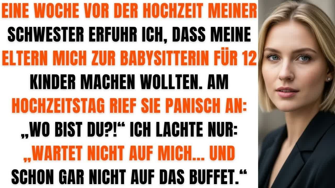 Meine Eltern wollten, dass ich bei der Hochzeit meiner Schwester 12 Kinder hüte – also tat ich