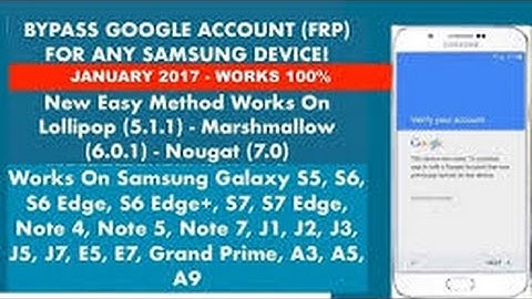 Bypass Google Account Samsung A3, A5, A7, J1, J2, J3, J5, J7, S5, On5, On7, Note, Tab 2017!