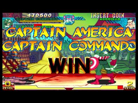 Marvel vs Capcom 1 ( Arcade ) - Captain Commando / Captain America Playthrough ( Apr 28, 2017 )