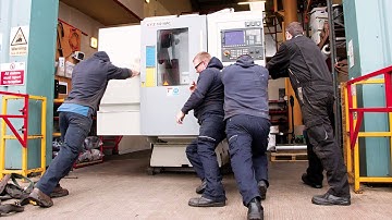 Out with the old and in with the new, XYZ machine movers installing new 710 VMC at Quickits Ltd