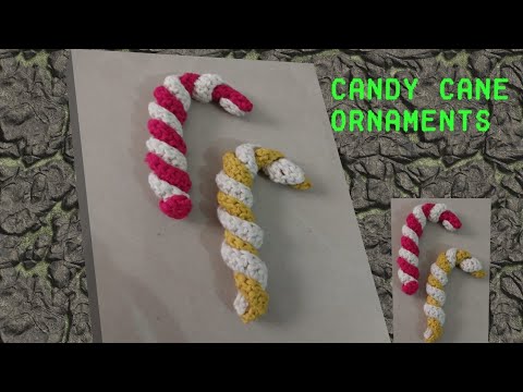 How to crochet an Easy Candy Cane Decorations for Christmas/ क्रोशिया ...