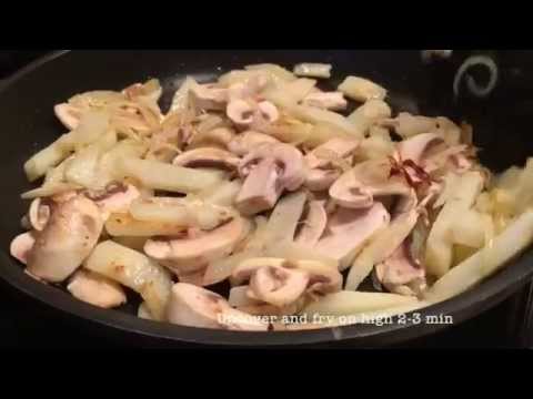Video: Hur Man Utsökt Steker Potatis Med Svamp