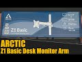 Arctic z1 basic desk mount monitor arm  2021 unboxing  setup