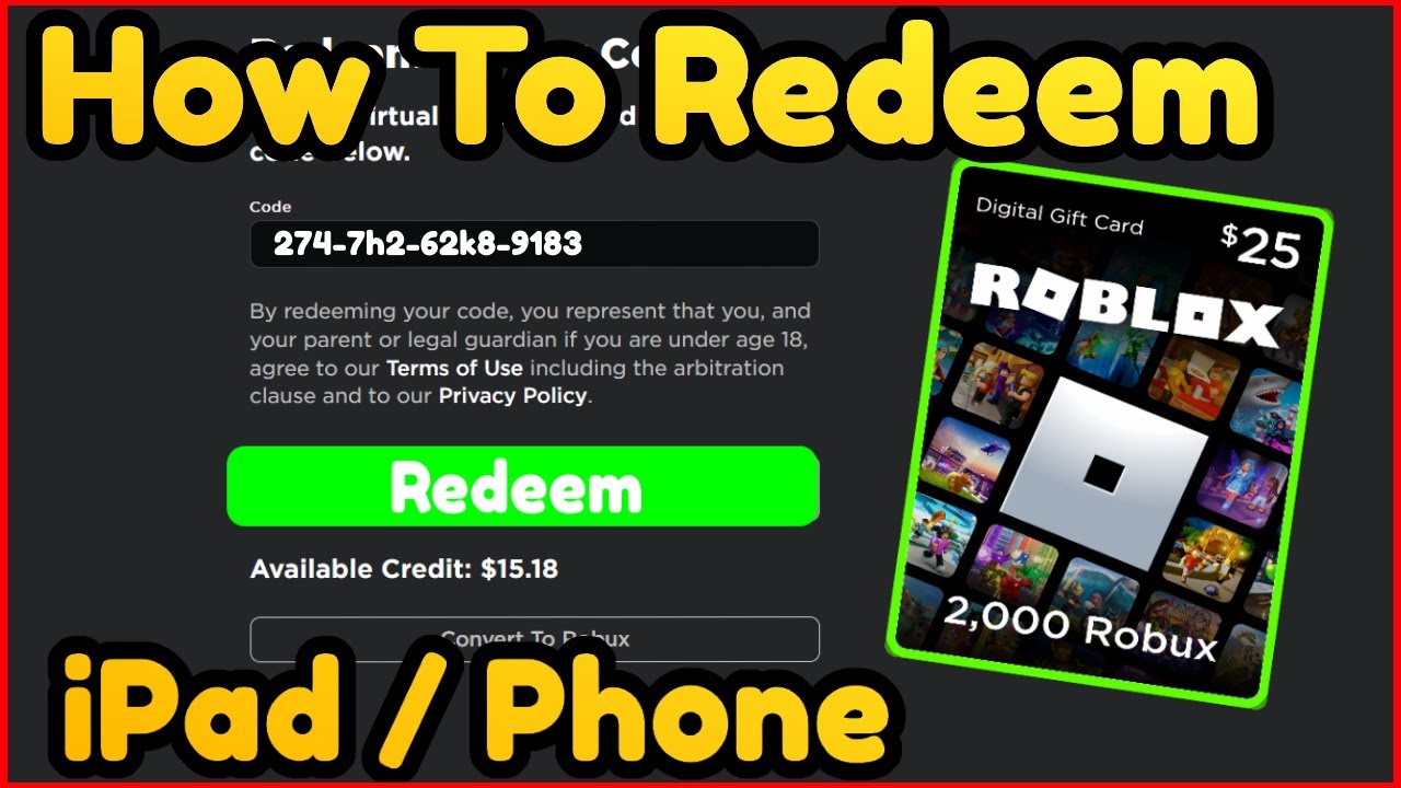 How to Redeem Roblox Gift Card - iOS & Android 