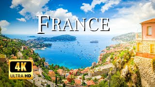 Aerial Views of France in 4K & (60fps) | Relaxing Piano Music