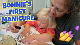 BONNIE'S FIRST MANICURE FROM GRANDMA 💅
