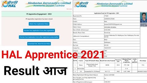 HAL Apprentice Result 2021? || HAL Apprentice 2021 June Result
