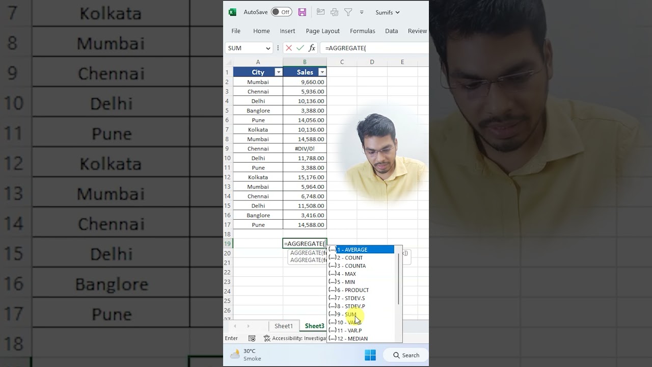 How to SUM with Error Values in Excel | No More 